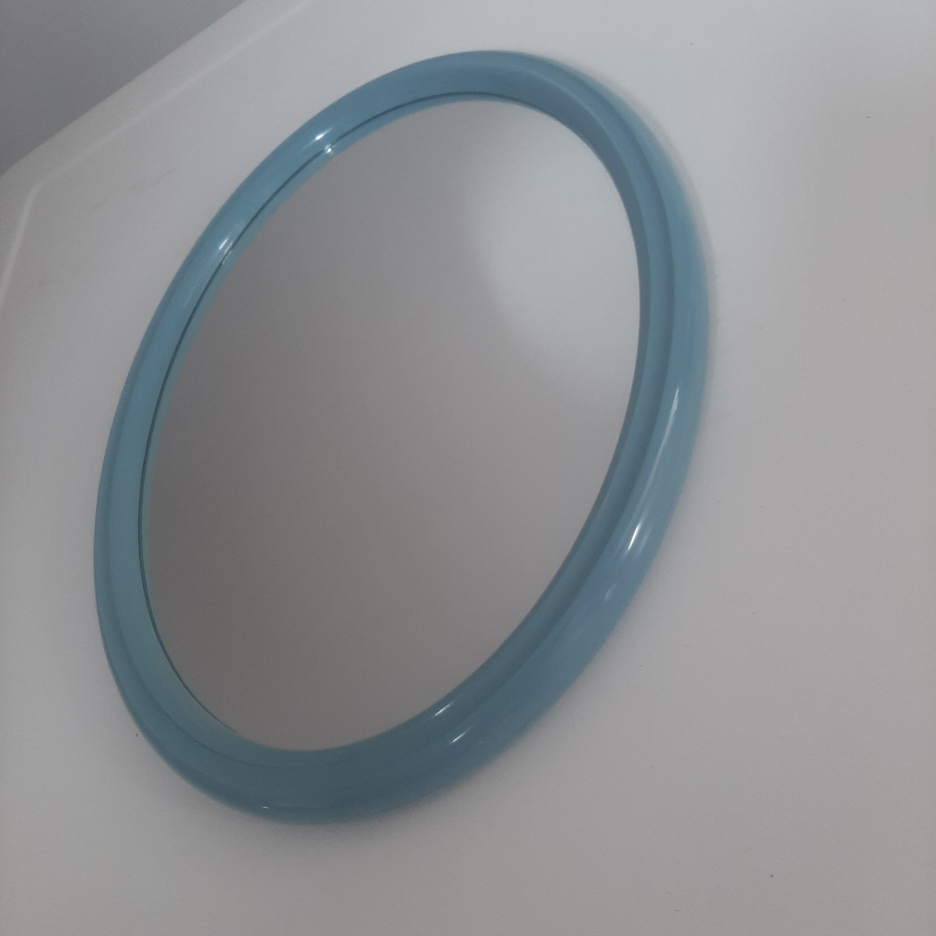 Vintage oval mirror blue 60s 70s