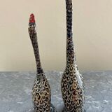 Couple oiseaux anciens laiton