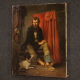 Antique Italian character painting from the 19th century