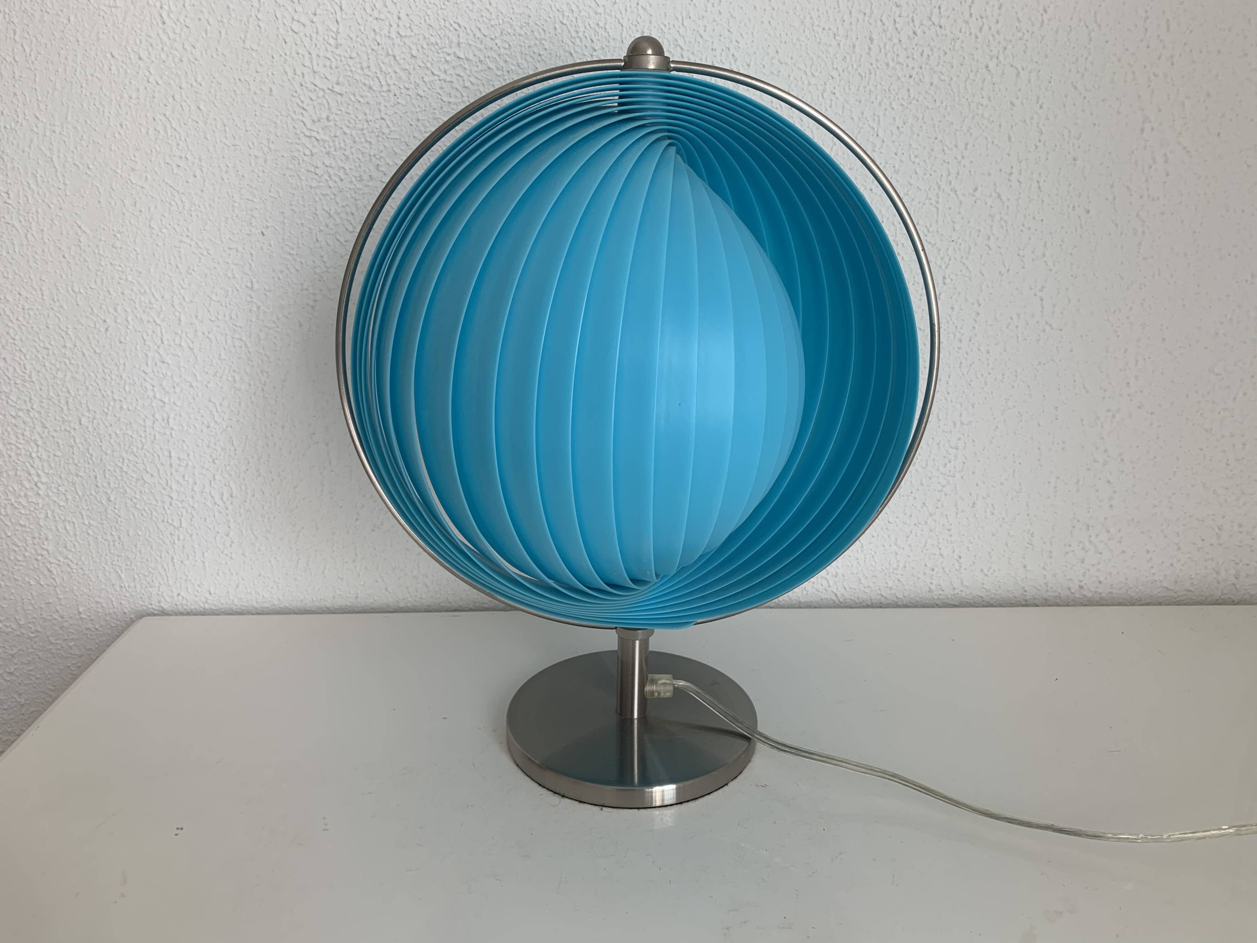 Vintage 1980s Kare Moon blue design lamp - 37 cm