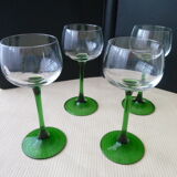 Set de 4 verres à vin d'Alsace en verre uni