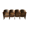 Vintage wooden cinema armchairs years 1950/1960