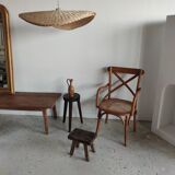 Rattan suspension or shade in the shape of a braided undulating circular tray d:80