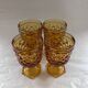 Set of 4 amber diamond glasses
