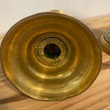 Pair of Louis XVI candlesticks in gilded bronze