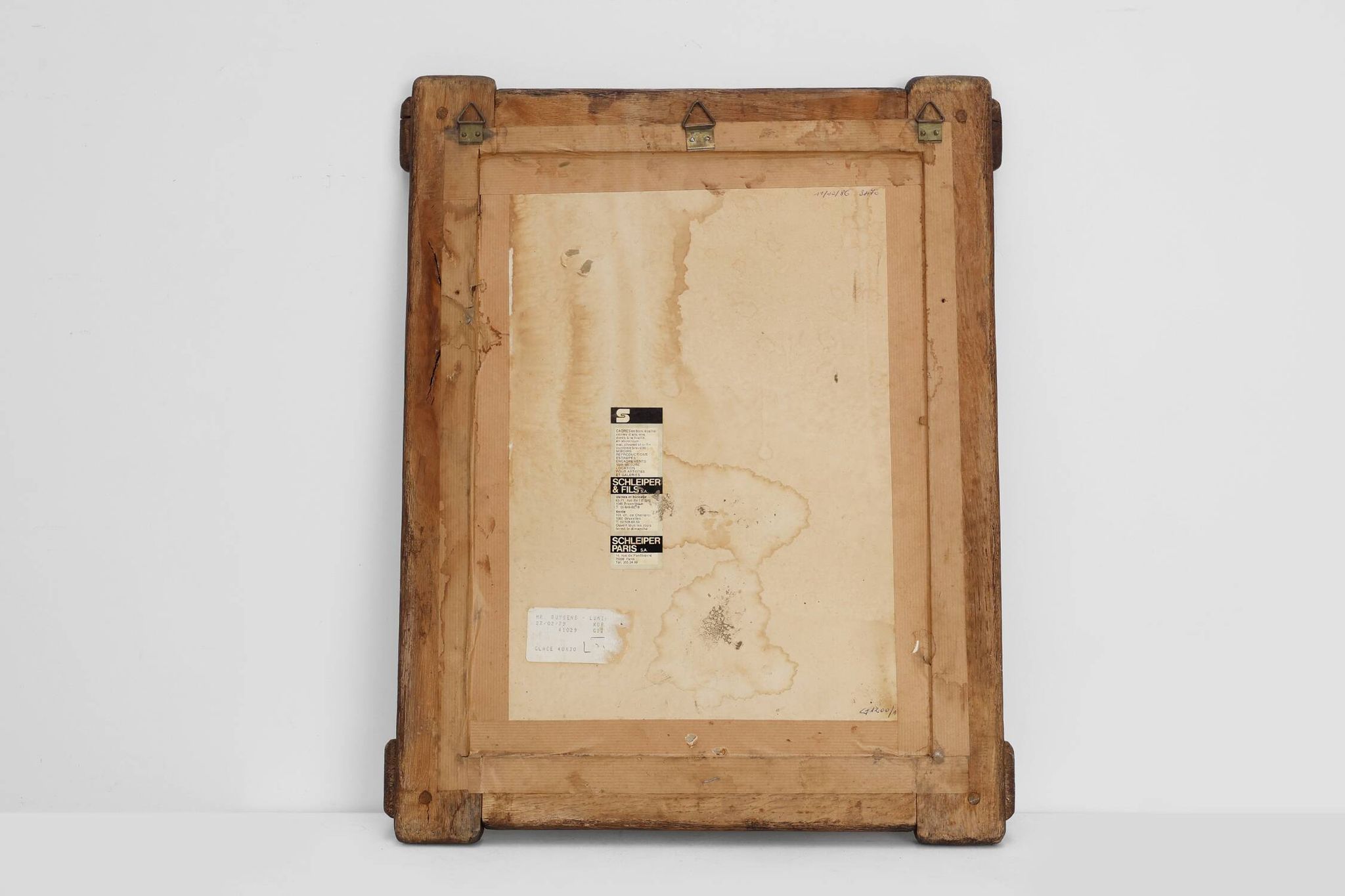 Antique oak rustic wall mirror, France ca. 1820