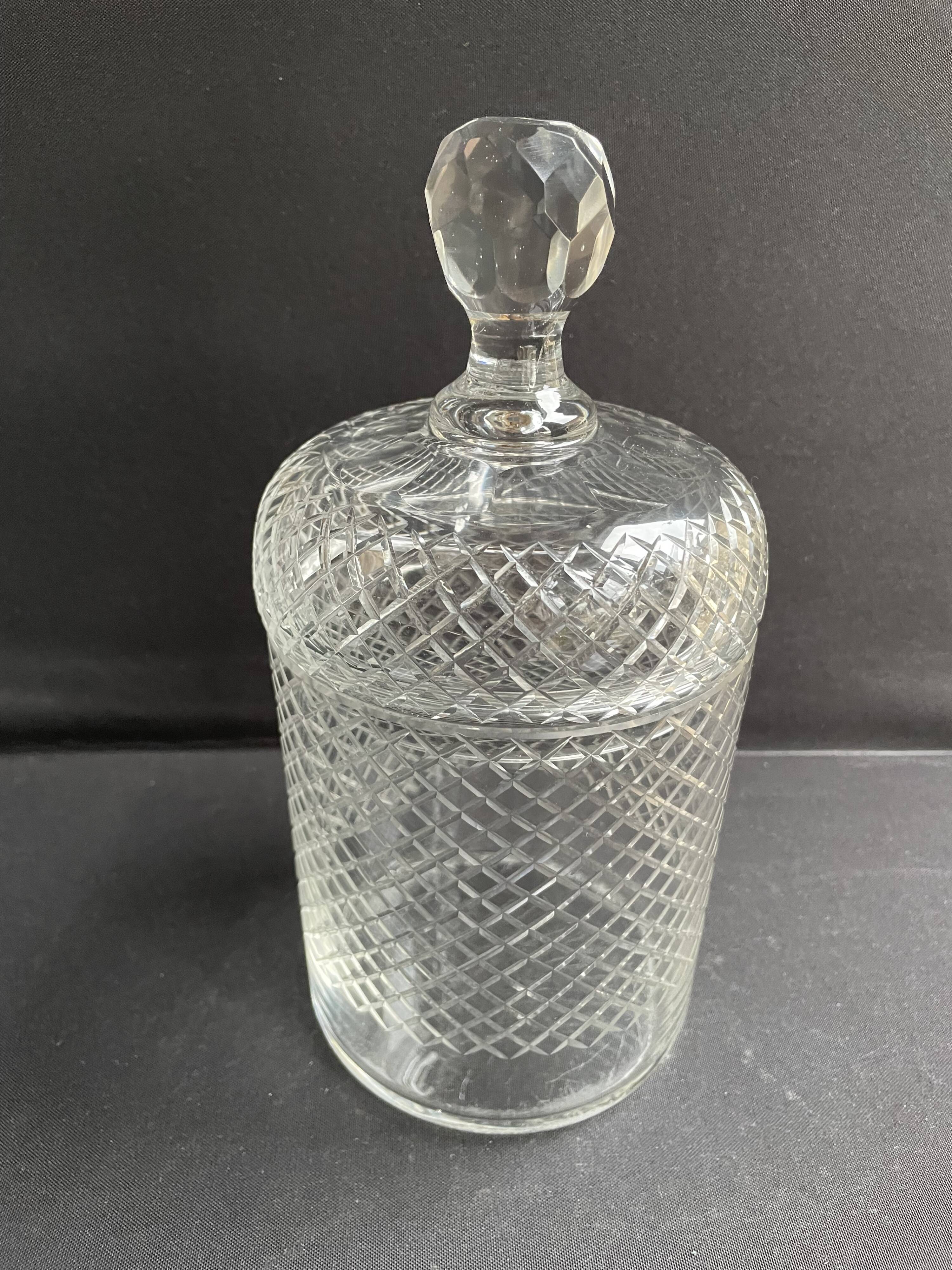 Cut crystal covered pot attributed to Saint Louis