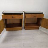 Pair of vintage oak bedside tables