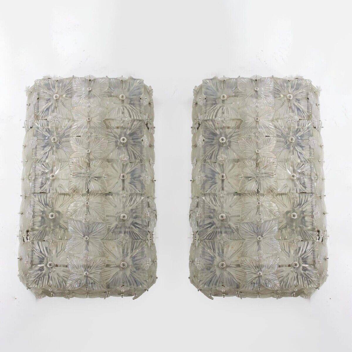 Mid-Century Modern Murano Glass Wall Lights, Italy, 1950s