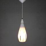 Vintage hanging lamp with glass shade, 1950s