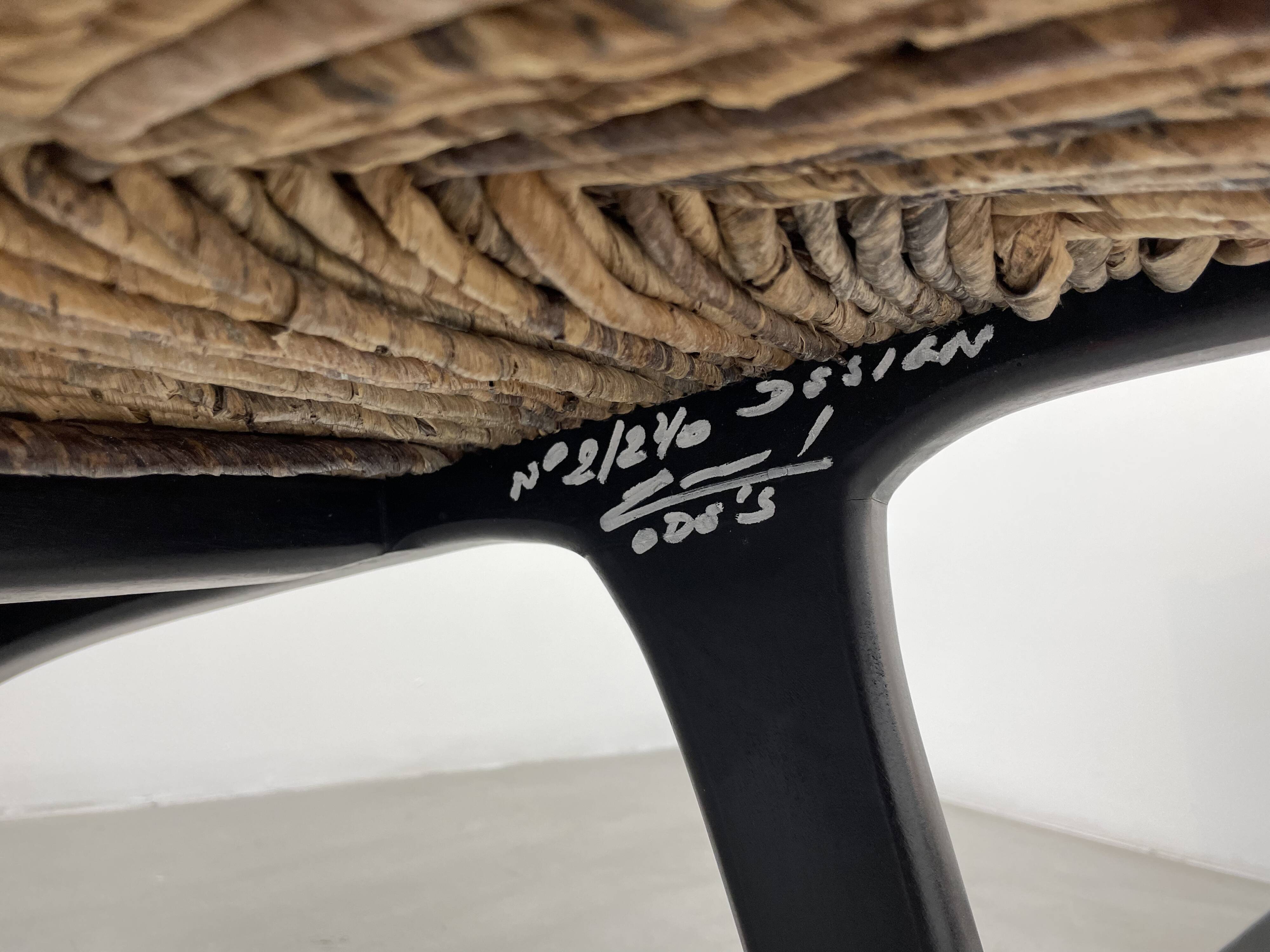 Pair of armchairs by Olivier de Schrijver in wild straw