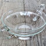 Glass fruit bowl, Val Saint Lambert style