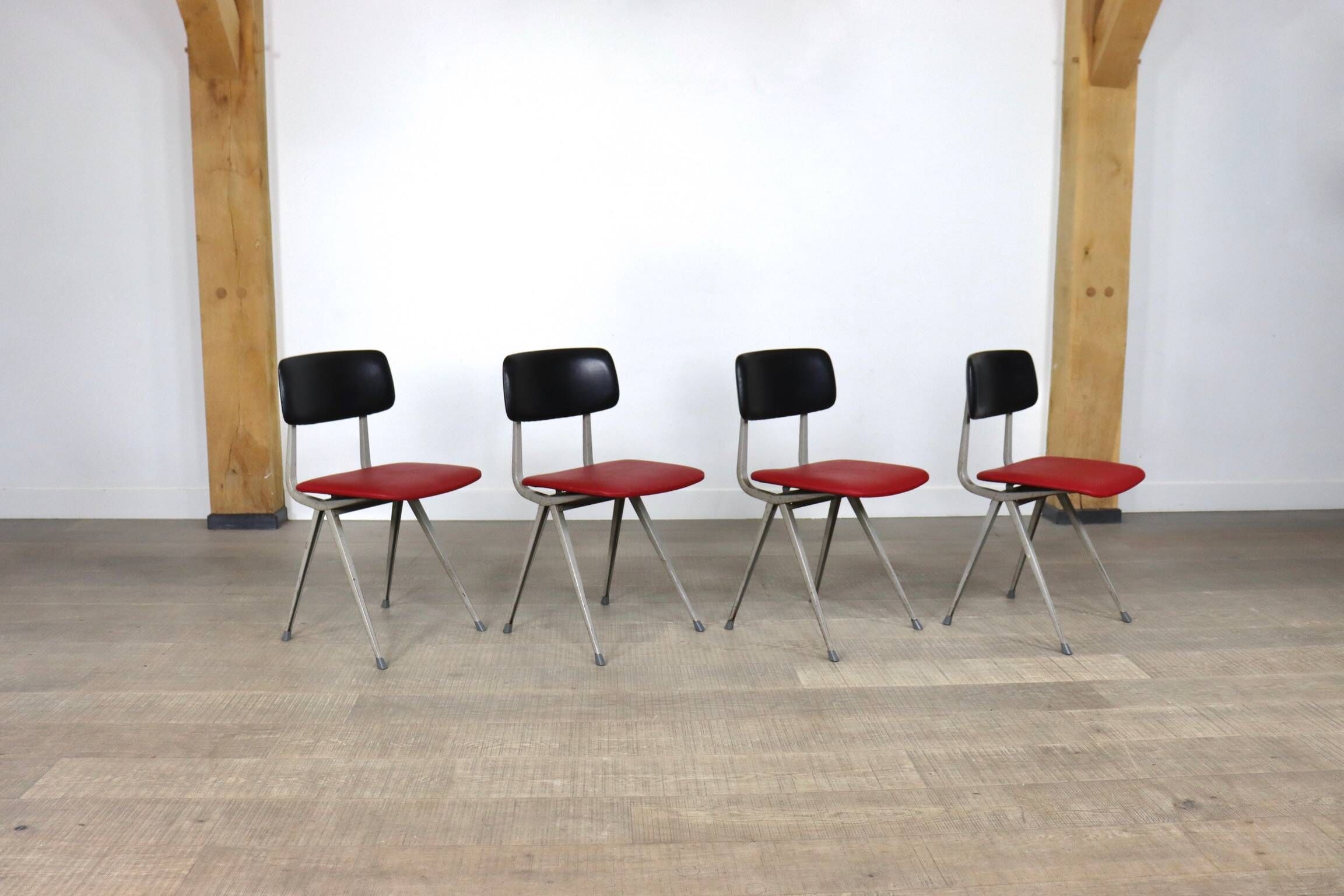 Set Of 4 Friso Kramer For Ahrend De Cirkel “Result” Dining Chairs, The Netherlands 1967