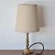 Bedside lamp in gold metal and linen lampshade