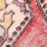 4x6 red turkish vintage rug, 4x6 handmade vintage rug