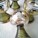 4 White wine glasses with conical stems