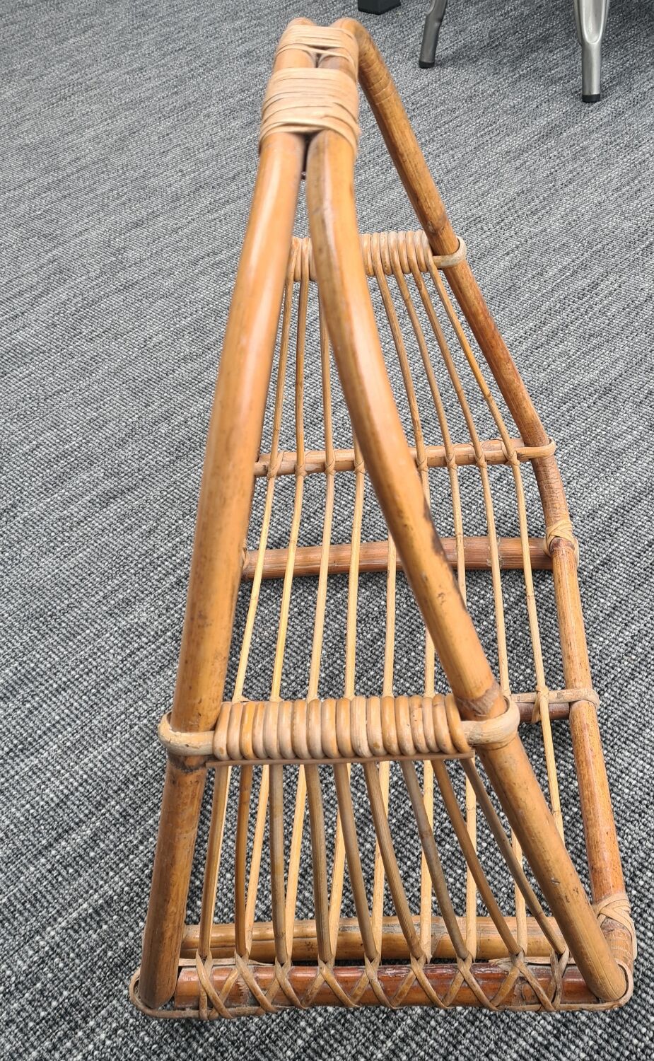 Rattan log holder: vintage