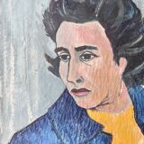 Female portrait – Modernist painting from the 1950s – School of Paris – Jean Be