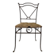 Wrought iron chair with woven seat