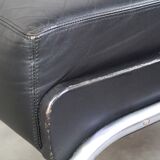 Vintage brown leather Bauhaus design armchair by Ahrend de Cirkel from the 1950s