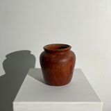 Brutalist ochre terracotta pot