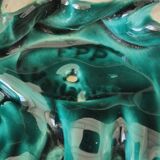 Varnished ceramic trivet from Vallauris and 2 bottle coasters.