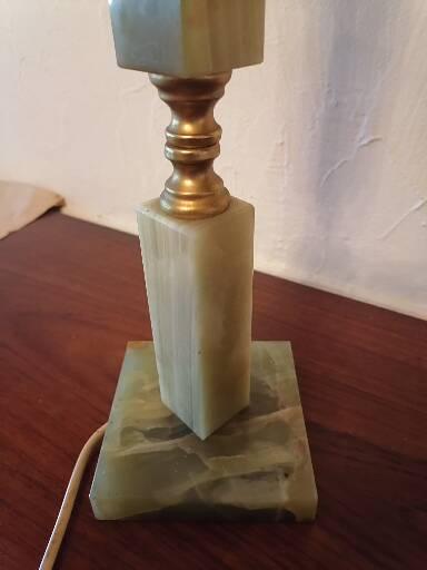 Foot lamp bedside desk onyx brass 1950 60