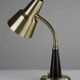Table / Desk Lamp Model 600/5 by Gemi — Swedish Modernism in Black & Brass, 1960s