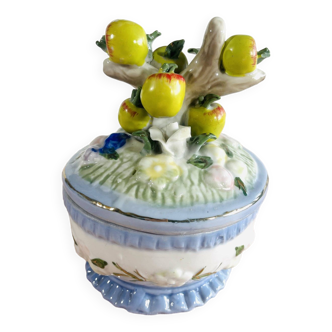 Porcelain apple candy box