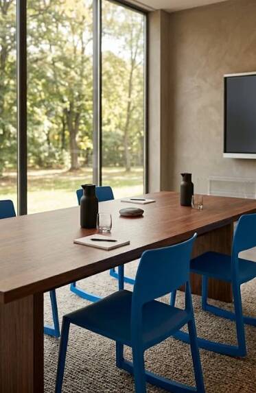 Stackable cafeteria chair Pacific Blue