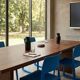 Stackable cafeteria chair Pacific Blue