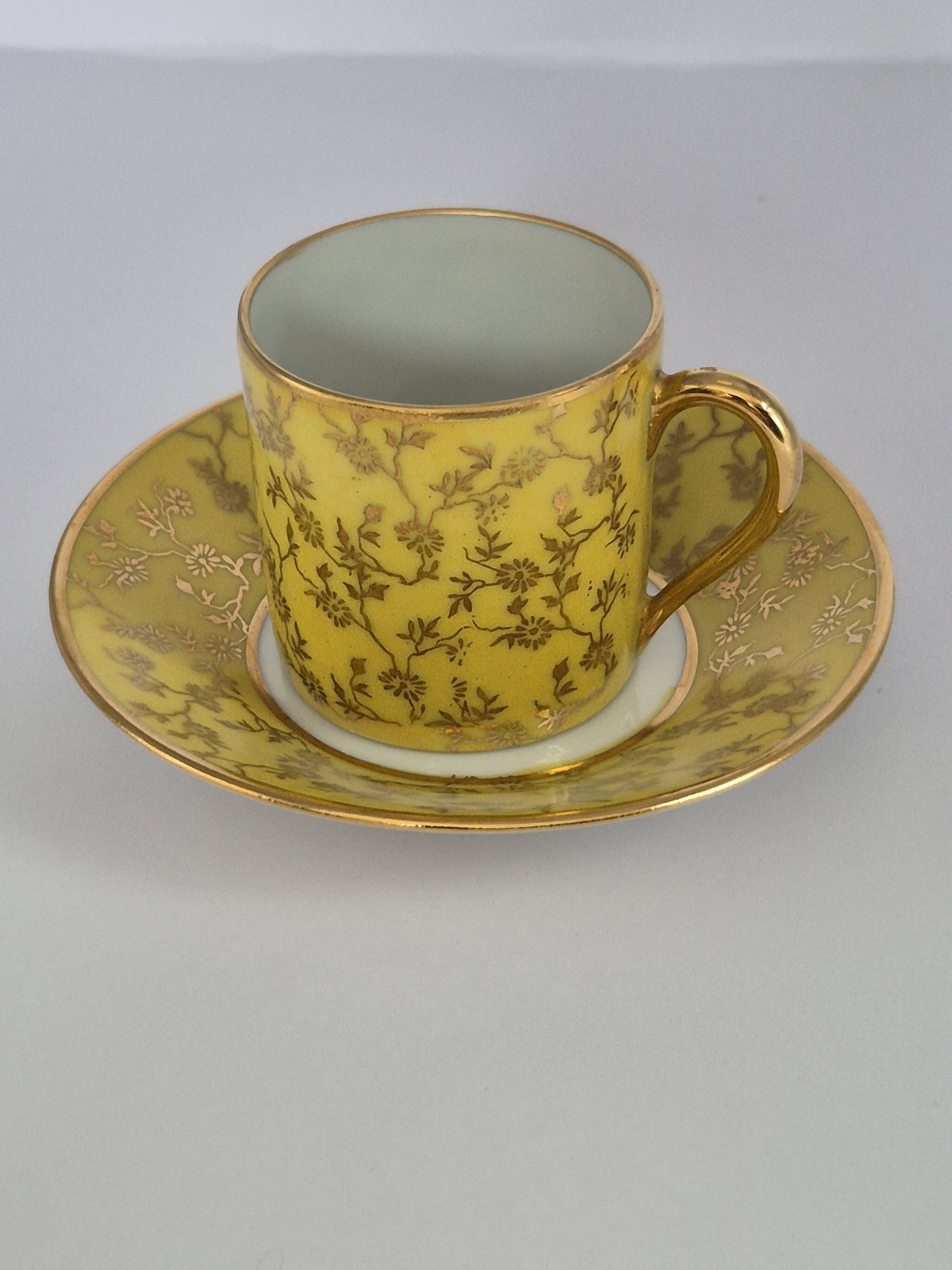 Set of 6 multicoloured moka cups in Limoges fine porcelain.