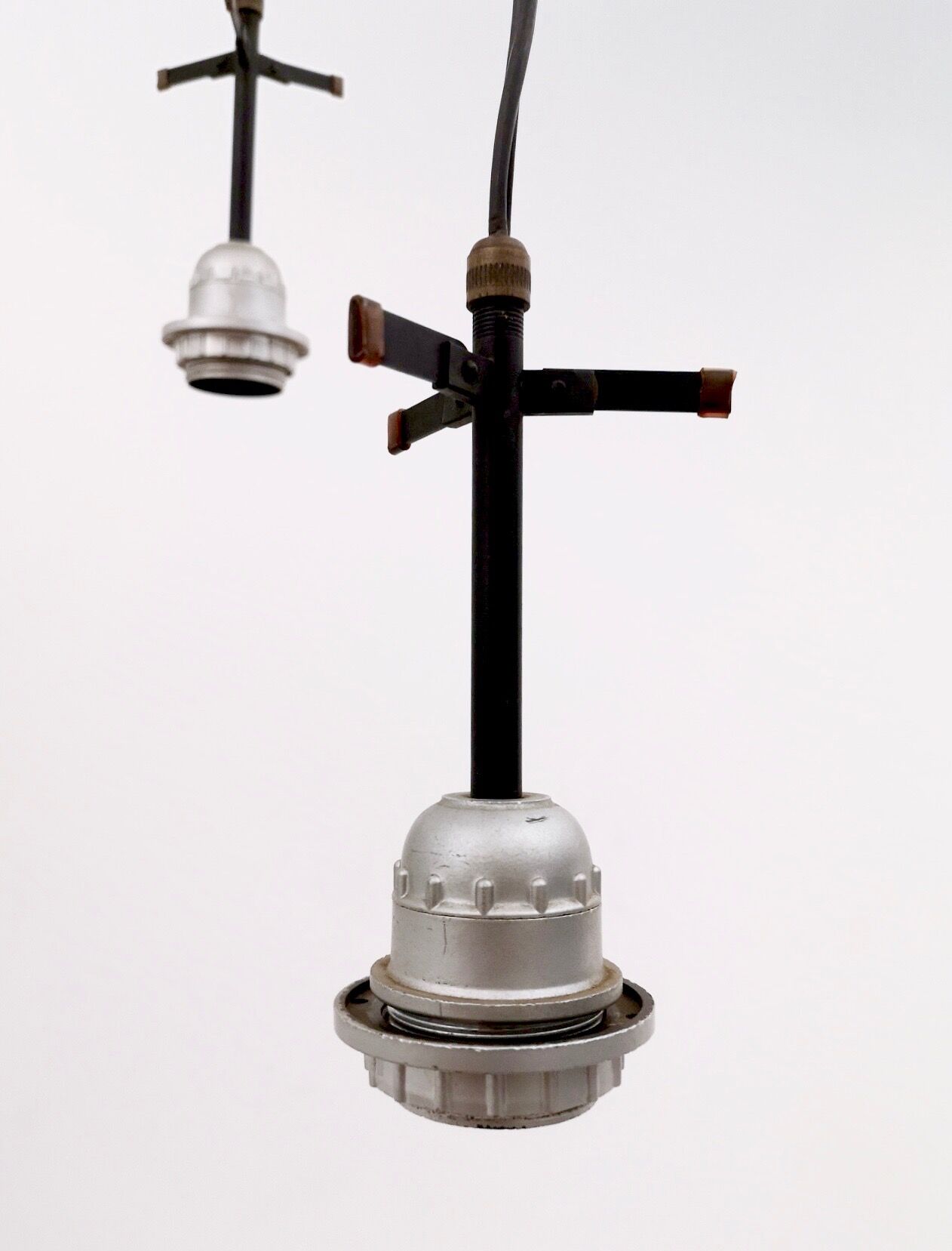 Suspension en verre à trois lumières rouge, jaune et vert par Vistosi, Italie