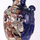 Antique ceramic vase with floral decoration, Japan, early 20th century.