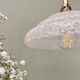 Suspension vintage lampshade in white Clichy glass