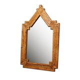 Miroir mural vintage tortue en rotin
brûlé bambou