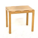 Leather stool "Model 1040", Glasmäster Markaryd, Sweden, 1960