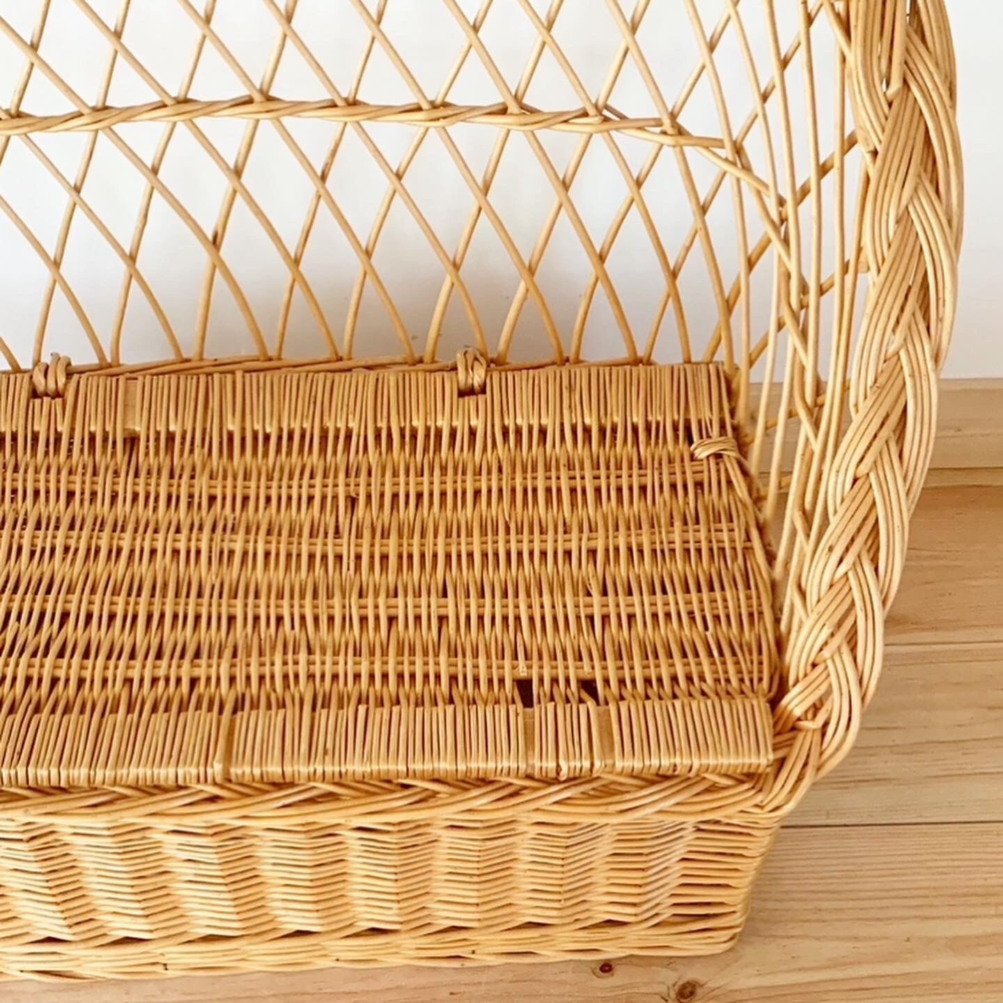 Vintage wicker chest bench