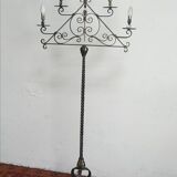 Wrought iron floor lamp with 5 light arms, 1940
