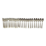 Set of silver dessert spoons and forks