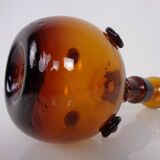 Italian amber glass decanter with stopper, 1960s