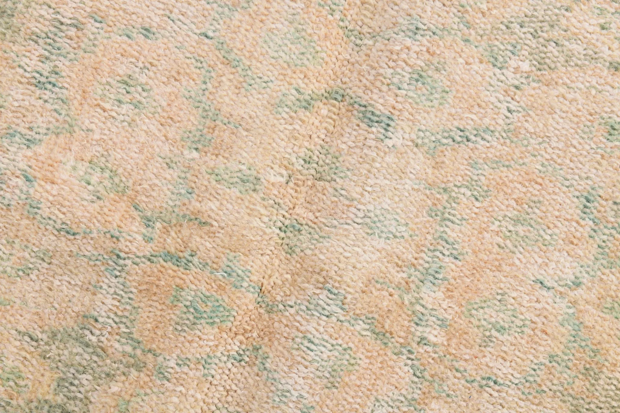Vintage Peach & Green Turkish Rug, Handmade Neutral Rustic Carpet, 168x274