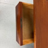 Scandinavian modern teak desk with backside book shelving, 1960, Denmark