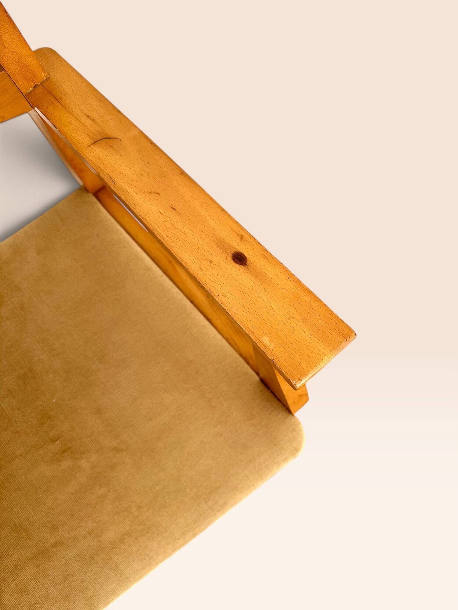 Mid-century armchair in blonde beech