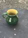 Vase, pichet en céramique émaillée moit moit jaune et verte vintage