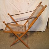 Fauteuil canné pliant début XX