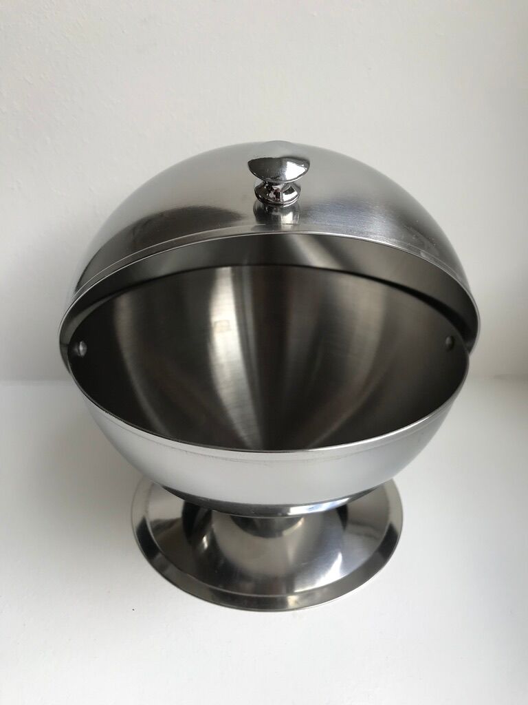 Metal sugar bowl style space age seventies 70s