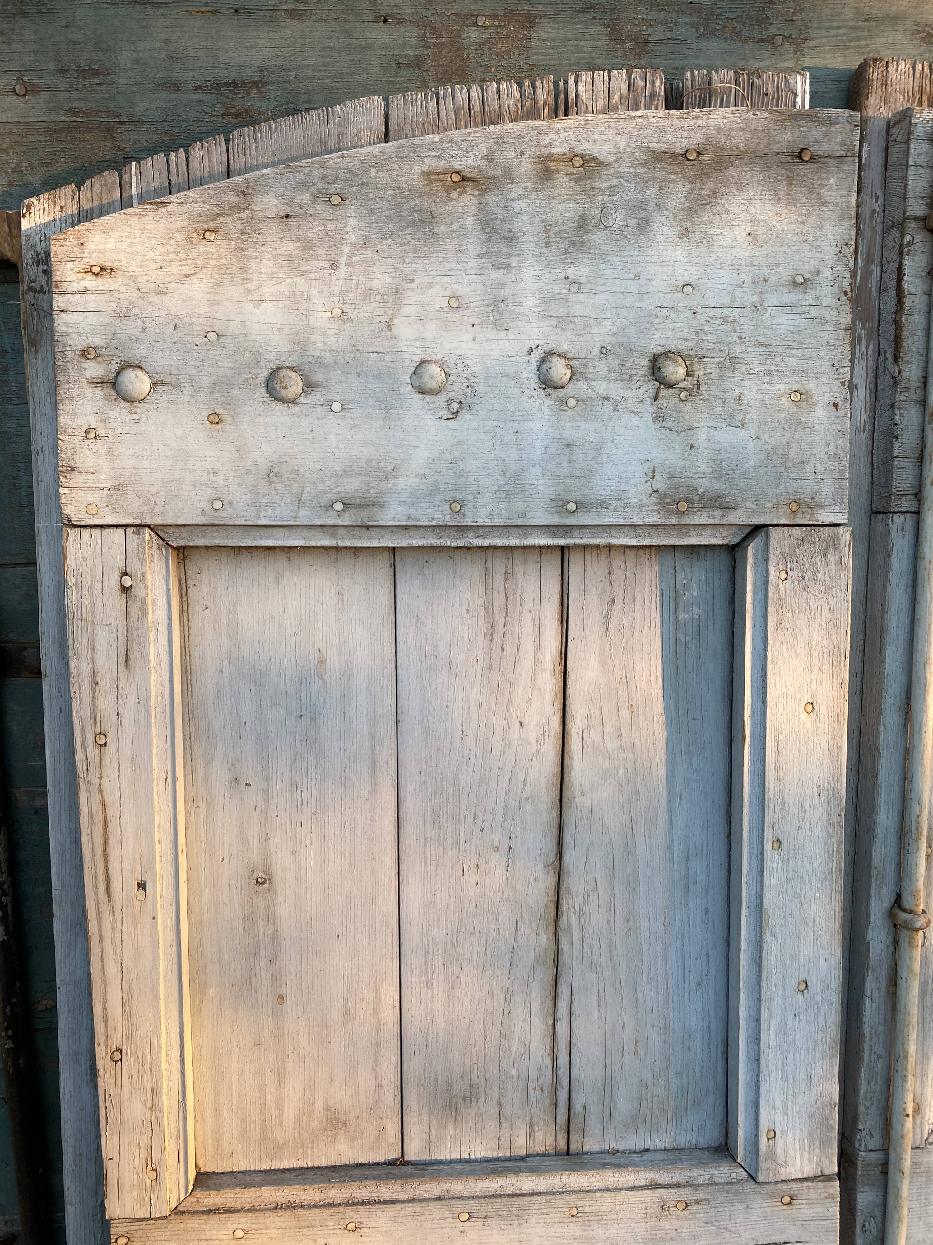 Pair of patinated wood shutters 19th