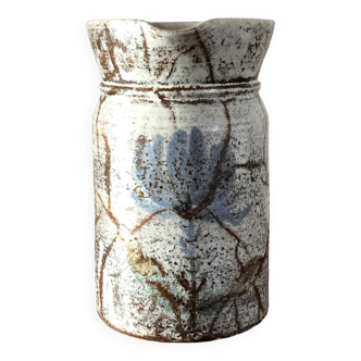 Ceramic pitcher by Gustave Reynaud workshop Le Murier Vallauris 60s vintage