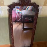 Carved wooden full-length mirror